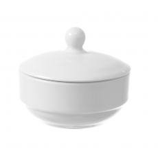 Cukiernica z pokrywką porcelanowa BIANCO<br />model: 799338<br />producent: Fine Dine