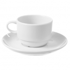 Filiżanka sztaplowana espresso ze spodkiem porcelanowa BIANCO<br />model: 799376<br />producent: Fine Dine