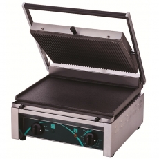 Grill kontaktowy panini gładko-ryflowany<br />model: RN101-B<br />producent: RestoQuality