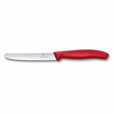 Nóż ząbkowany do warzyw i owoców Swiss Classic czerwony dł. ostrza 11 cm<br />model: 6.7831<br />producent: Victorinox