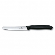 Nóż ząbkowany do warzyw i owoców Swiss Classic czarny dł. ostrza 11 cm<br />model: 6.7833<br />producent: Victorinox