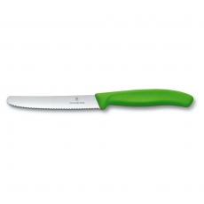 Nóż ząbkowany do warzyw i owoców Swiss Classic zielony dł. ostrza 11 cm<br />model: 6.7836.L114<br />producent: Victorinox